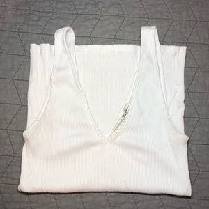 White Tank Top V Neck